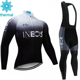 Cykeltrøje Langærmet + Bib Cykelbukser 2019 TEAM INEOS Viter Thermal Fleece N003